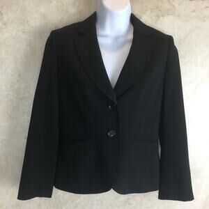 Ann Taylor Petites Black Vented Back Blazer Women's Size 2P